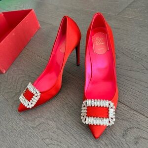 Roger Vivier Red Satin Pumps